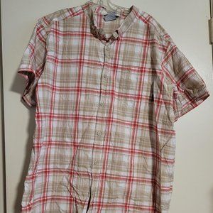 Men's Columbia short sleeve button down, plaid, xxl